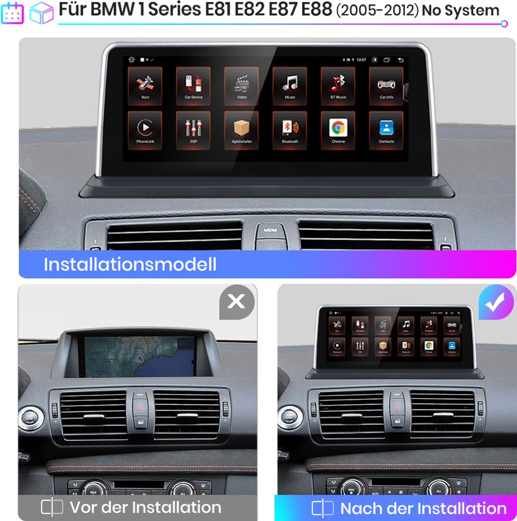 Autoradio Android 9 Pouces Pour BMW Série 3 E90 E91 E92 E93 2005-2013 - CarPlay/Android Auto, 4G+64G, GPS - 13