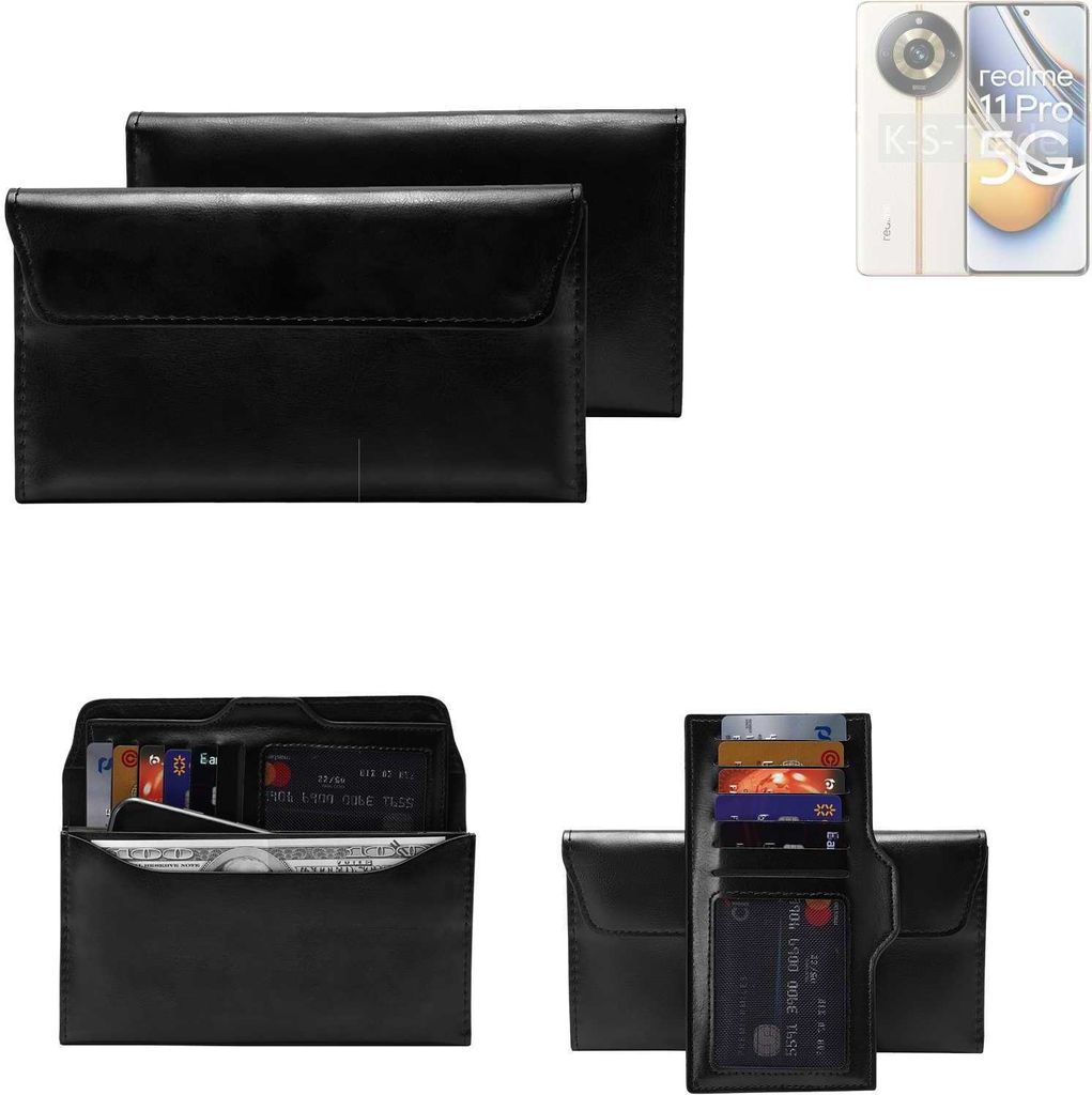 K-S-Trade Handy Hülle kompatibel mit Realme 11 5G Schutz Hülle Tasche Schutz Case Handytasche Kunstleder schwarz, 1x