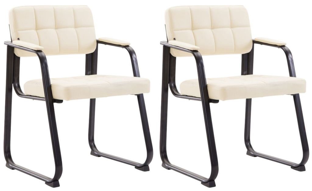 2er Set Besucherstühle Canada B Kunstleder creme