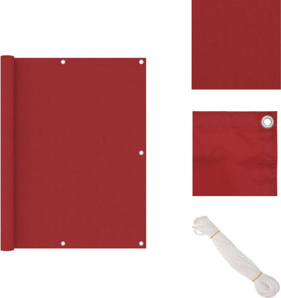 vidaXL Balkon-Sichtschutz Rot 120x500 cm Oxford-Gewebe - Sonnenschirme & Sonnenschutze