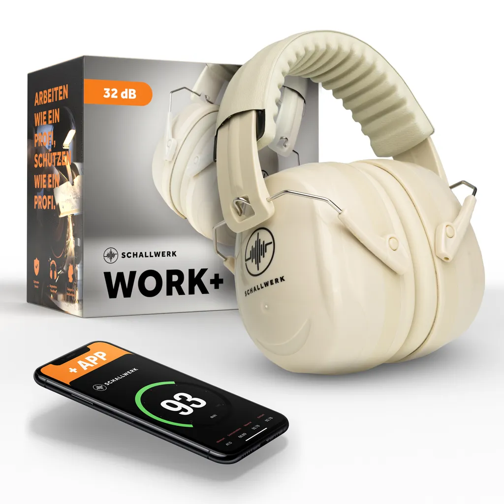 Casque antibruit de travail réglable SCHALLWERK Work+ Beige Premium