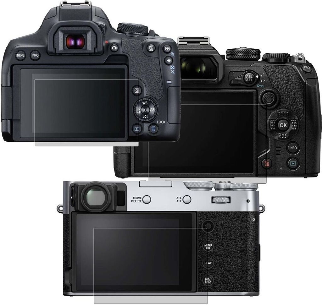 3x Schutzfolie für Sony Alpha ZV-E10 II - kristallklar, antibakteriell, Premium Displayschutz