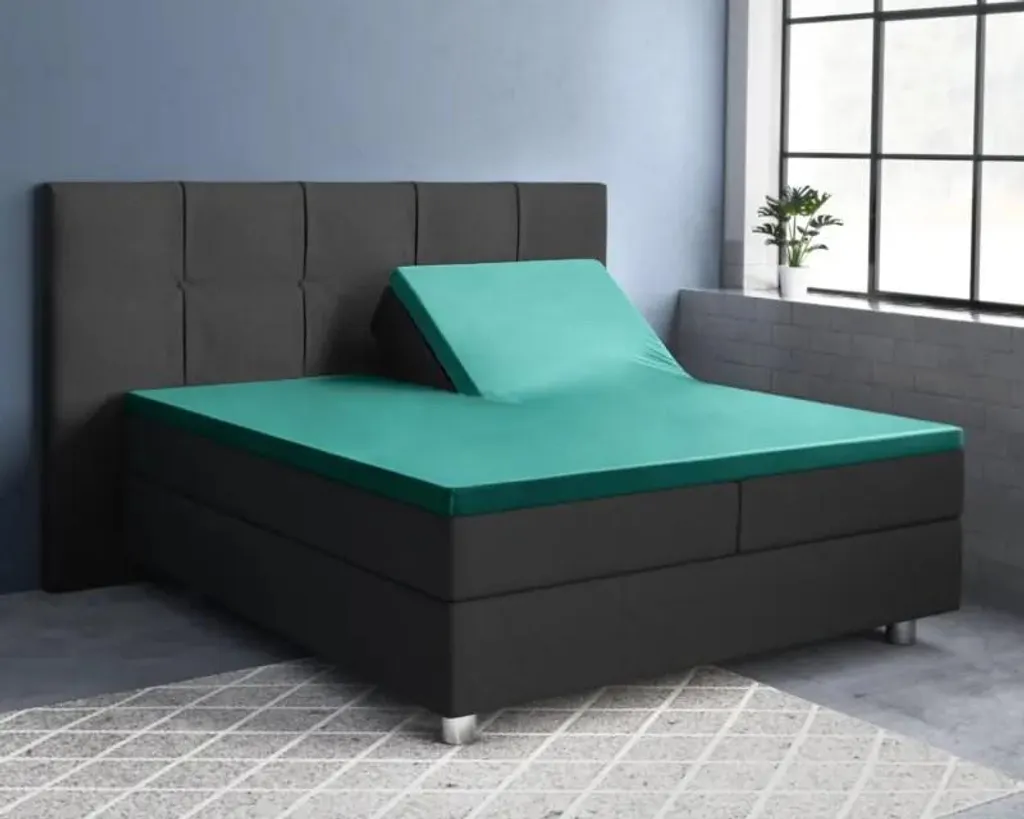 Primaviera Deluxe Lenzuolo Split Topper 180x220 Verde Cotone Raso