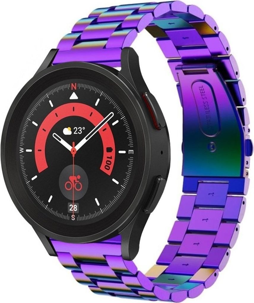 Strap-it Stahlarmband - Kompatibel mit Samsung Galaxy Watch 5 Pro Armband Ersatzarmband Edelstahl - Faltschließe - Hochwertiges Material - für Sm...