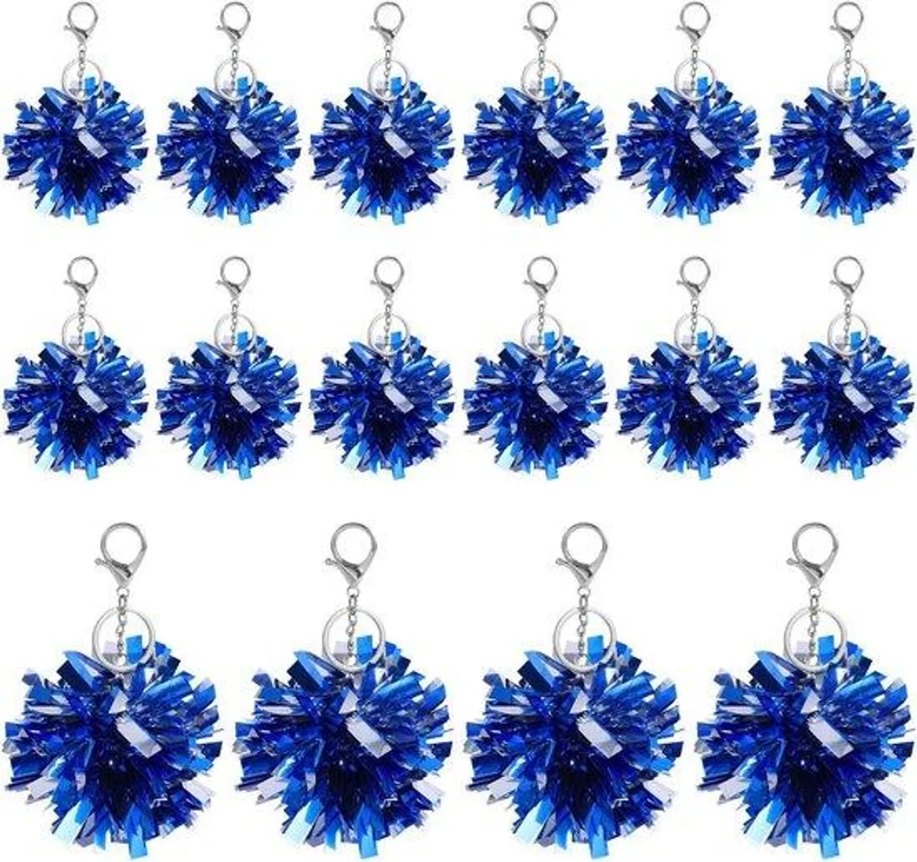 Porte-clés de cheerleading à pompons scintillants, pack club 12cm