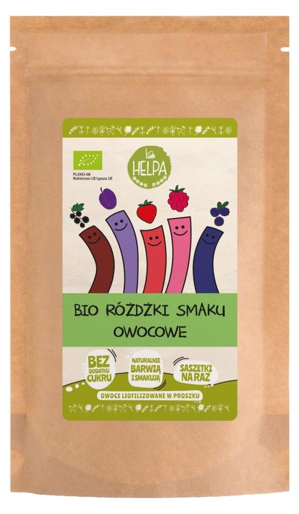 RÓŻDŻKI SMAKU OWOCOWE (LIOFILIZOWANE OWOCE) BIO (10 x 2 g) 20 g - HELPA