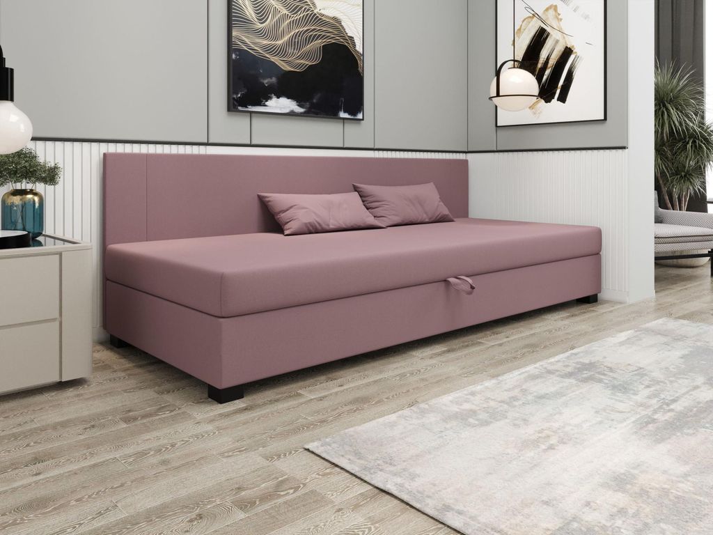 Gepolstertes Einzelbett 100x195 ARIADNA BIZ 2 - rosa