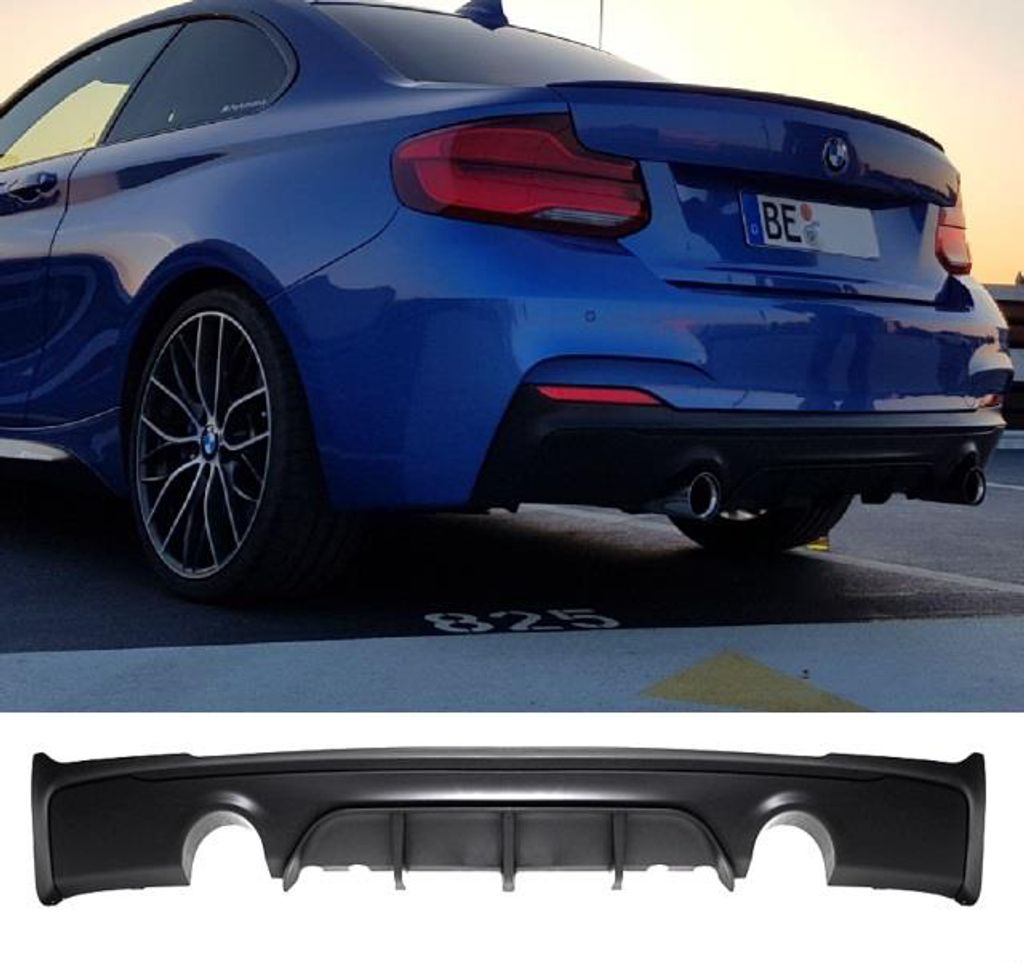 Sport-Performance Heckdiffusor Rohr Links Rechts Duplex passend für BMW 2er F22 F23 235 240 mit M-Paket