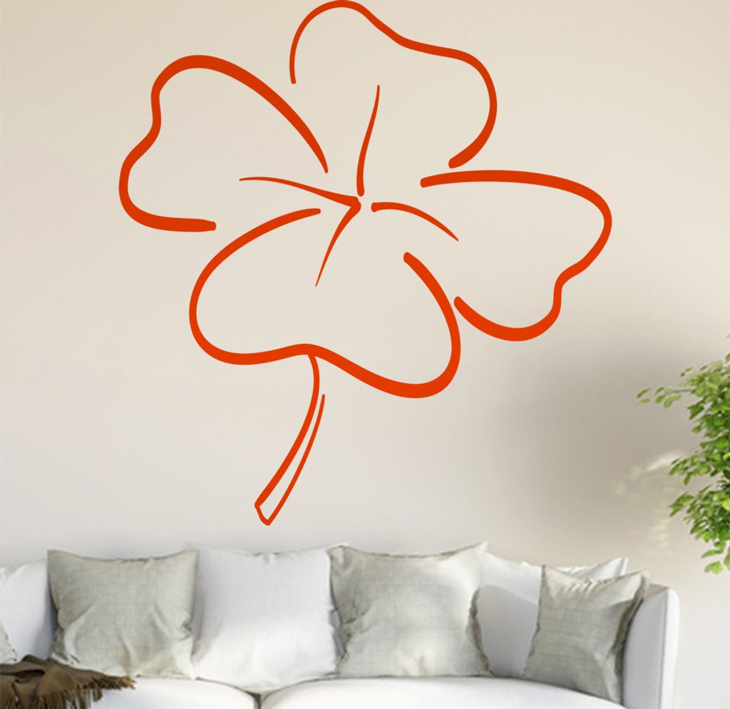 Kleeblatt Wandtattoo in 6 Größen - Wandaufkleber Wall Sticker - Dekoration, Küche, Wohnzimmer, Schlafzimmer, Badezimmer