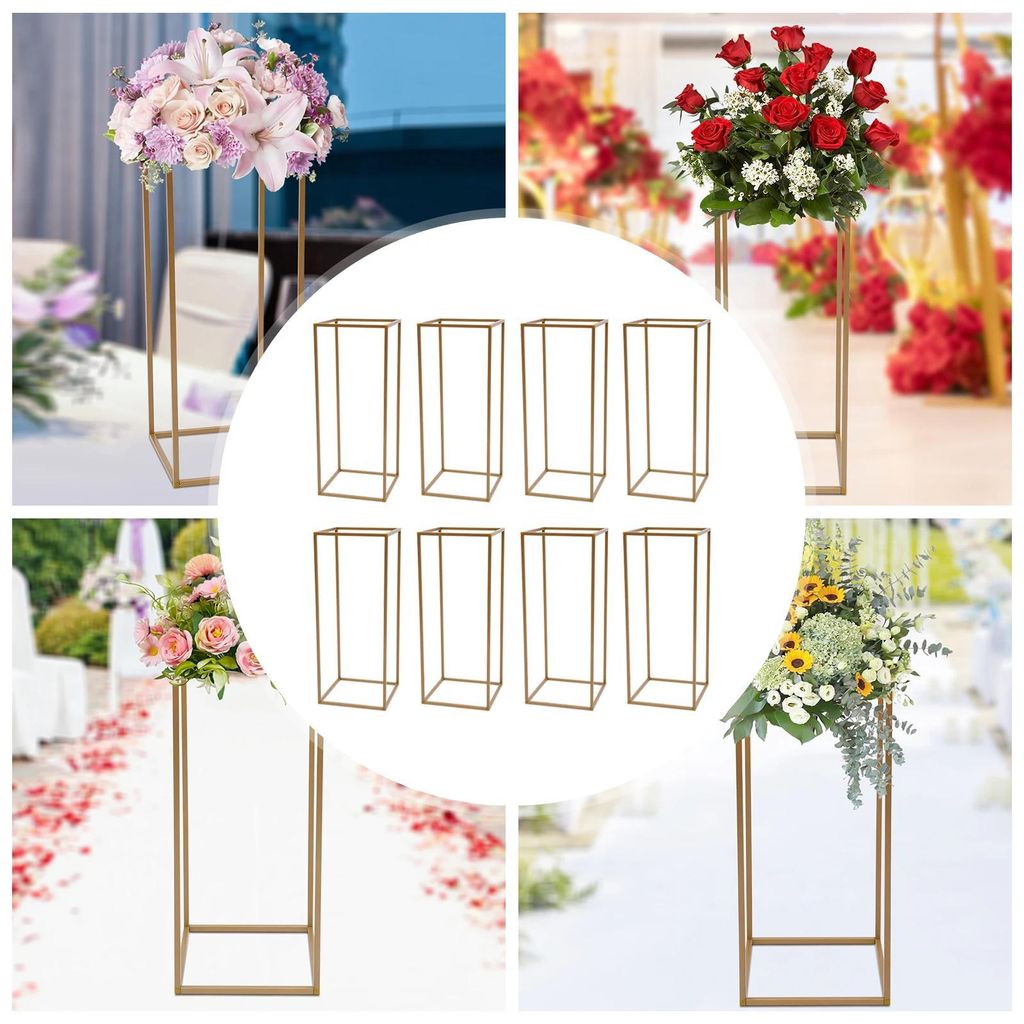 Blumenständer/Pflanzenständer - 10er-Set - 24 x 24 x 60 cm - 10 kg pro Ständer - Eisen + Kunststoff - Rechteckig - Tischaufstellung - Größe S ...