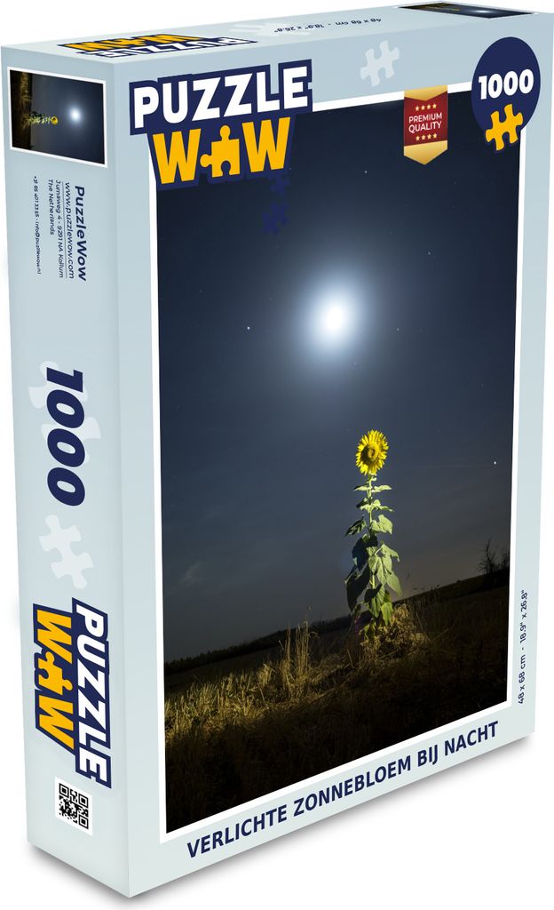 MuchoWow Puzzle 1000 Teile Sonnenblume - Nacht - Gelb - Spielzeug - Alt und Jung - Spiele - Puzzeln