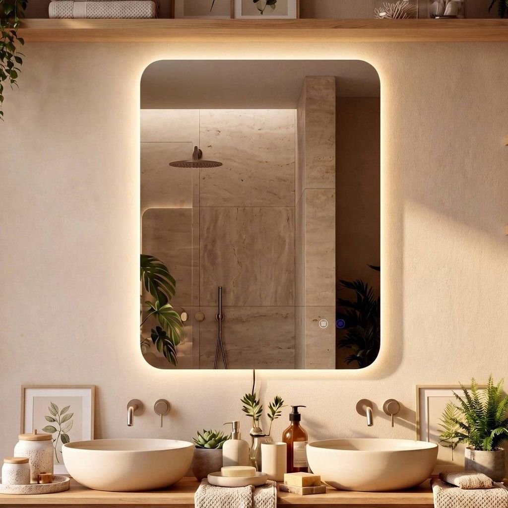 Badkamerspiegel Ariva, 70x90 cm, met LED-verlichting Productafbeelding 