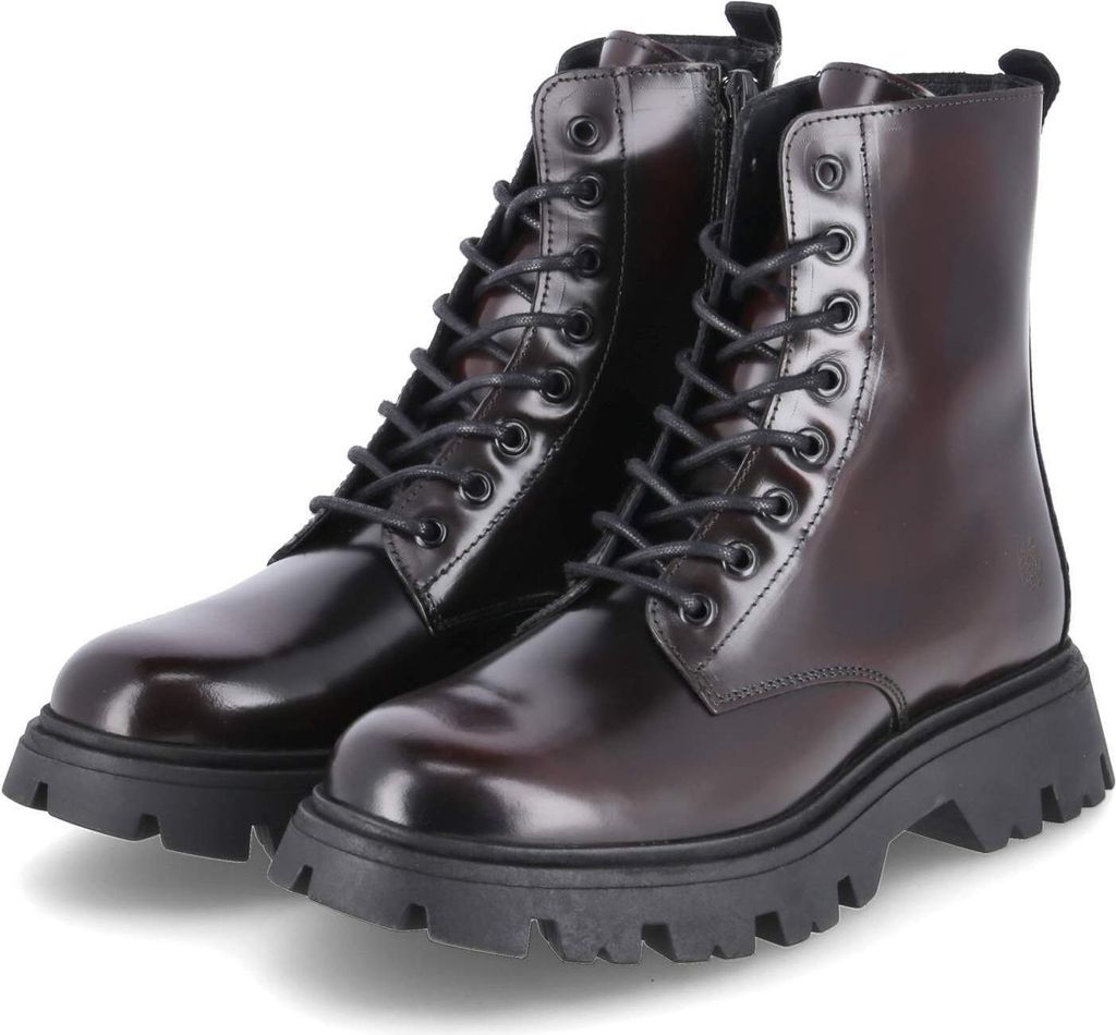 Apple of Eden Damen Stiefeletten/ Combat Boots ROMA 59 rot-schwarz Größe: 38