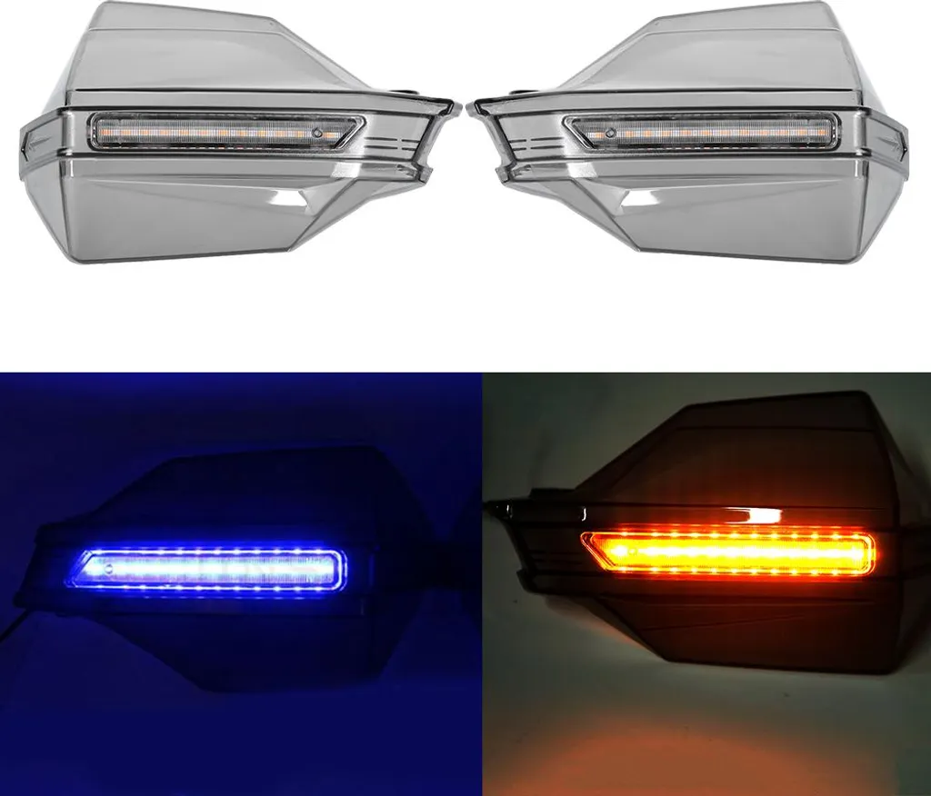 Paire de déflecteurs de vent moto universels à éclairage LED actif