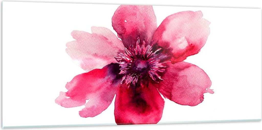 Bilder auf glas - Malerei Illustration Sommer Blume - 120x50cm - Glasbilder - Wandbilder - Kunstdruck - Wanddekoration aus Glas - Glas Bilder - Wan...