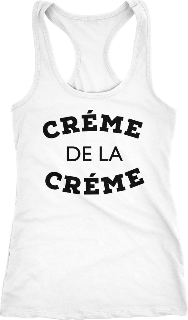 Damen Tank-Top Shirt Creme de la Creme Racerback Moonworks weiß L