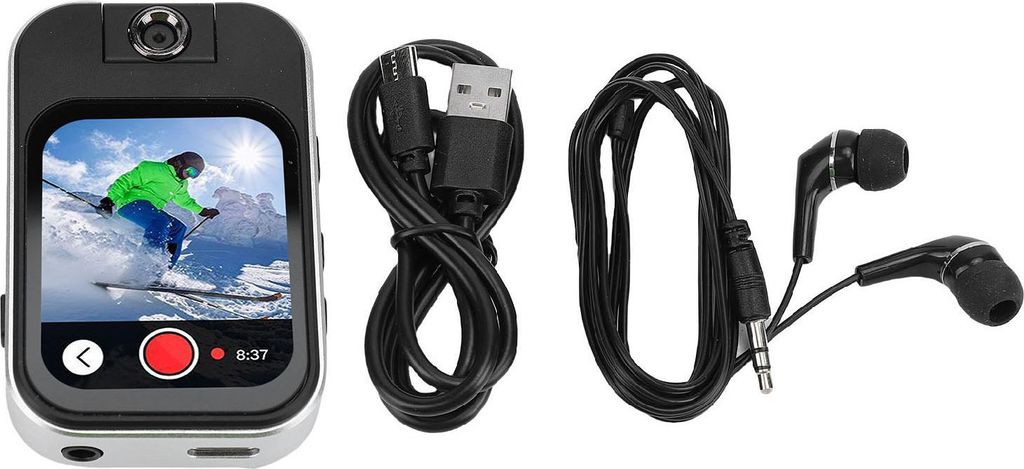 Bluetooth-MP3-Player mit Sport-Clip, 2,02 Zoll HD-Touchscreen, tragbarer Musik-Video-Sprachrekorder für Laufen, Radfahren
