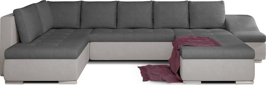 Wohnlandschaft mit Bettfunktion Polstergarnitur Ecksofa mit Schlaffunktion und Bettkasten Couch für Wohnzimmer Schlafsofa Sofagarnitur Sofa Eckcou...