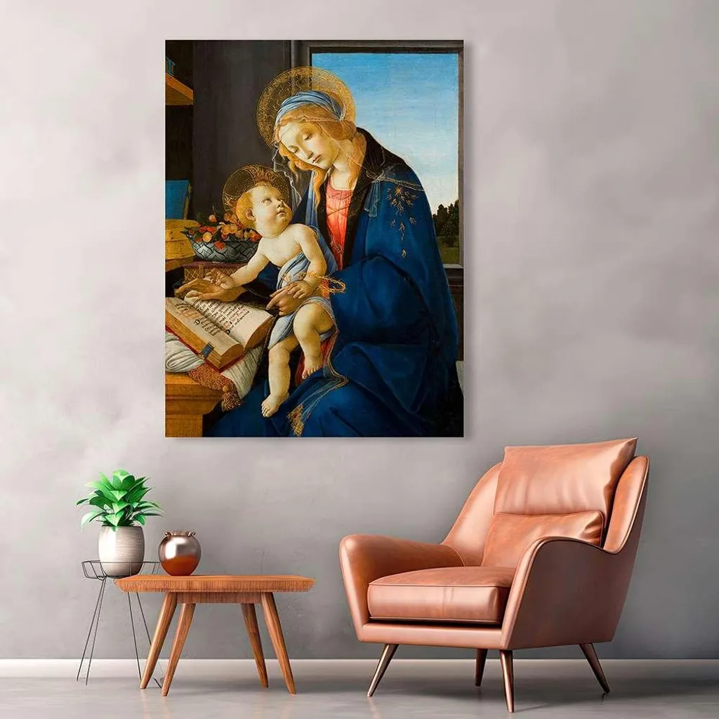 Toile Botticelli La Vierge à l'Enfant 70x50 cm - Qualité Musée 1480