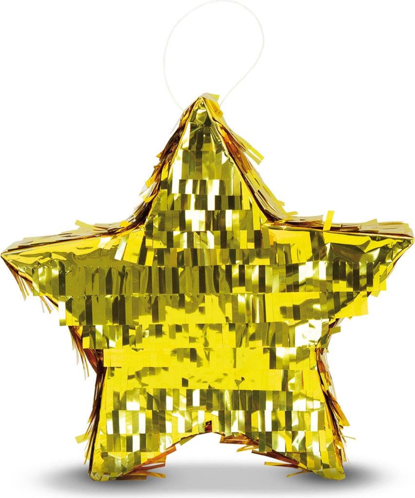 Pinata Stern in Gold 30 x 30 cm Partyspiele Kinder Geburtstag Deko Dekoration