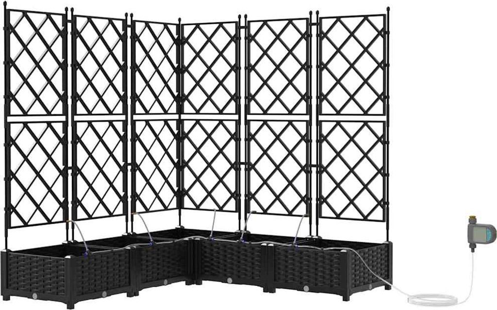 Garten-Pflanzgefäß 5 pcs Schwarz 120 x 120 x 126 cm Kunststoff