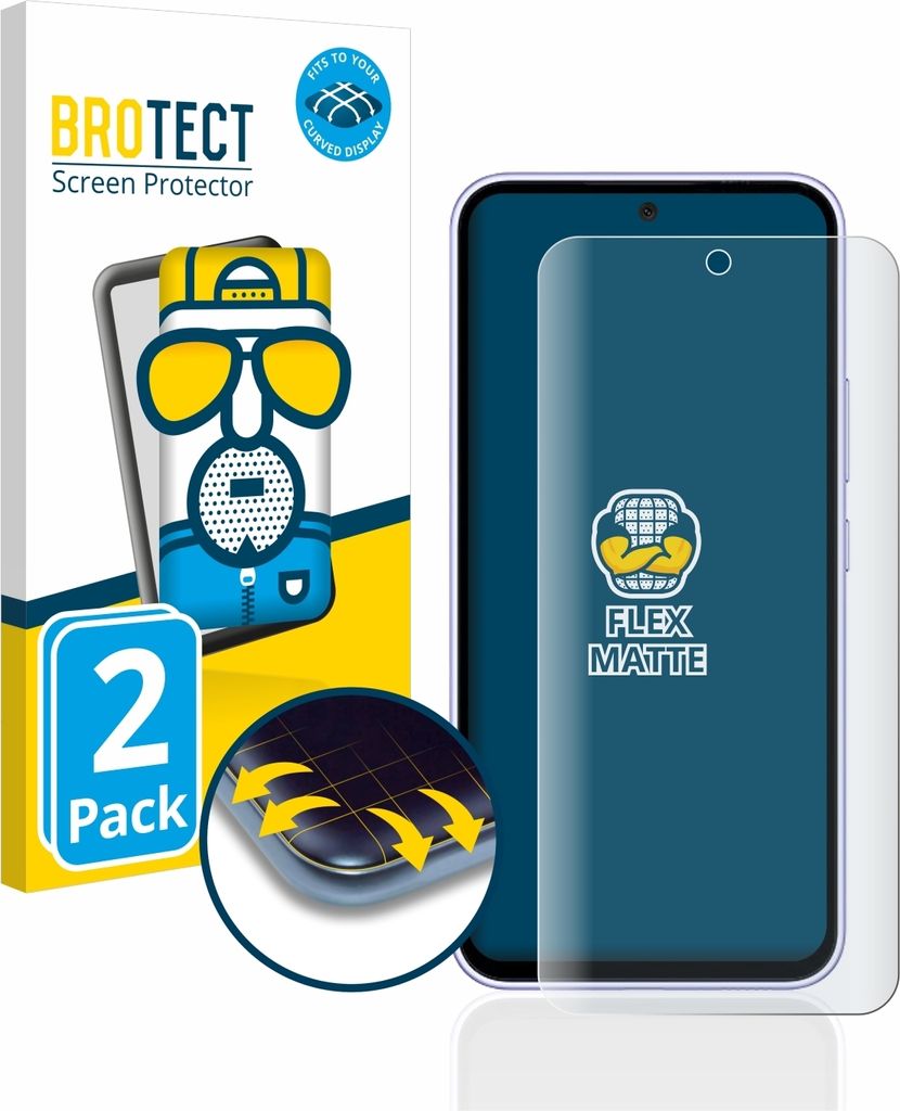 2x BROTECT Fullscreen Schutzfolie für Samsung Galaxy A54 5G Displayschutz Folie Fullcover Matt Entspiegelungsfolie
