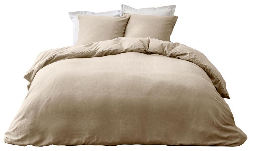Bettwäsche-Set aus Baumwolle, 240 x 220 cm, beige
