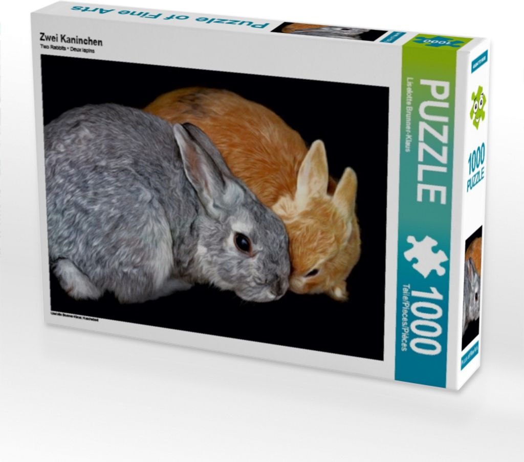 CALVENDO Puzzle Zwei Kaninchen | 1000 Teile Lege-Größe 64x48cm Foto-Puzzle für glückliche Stunden