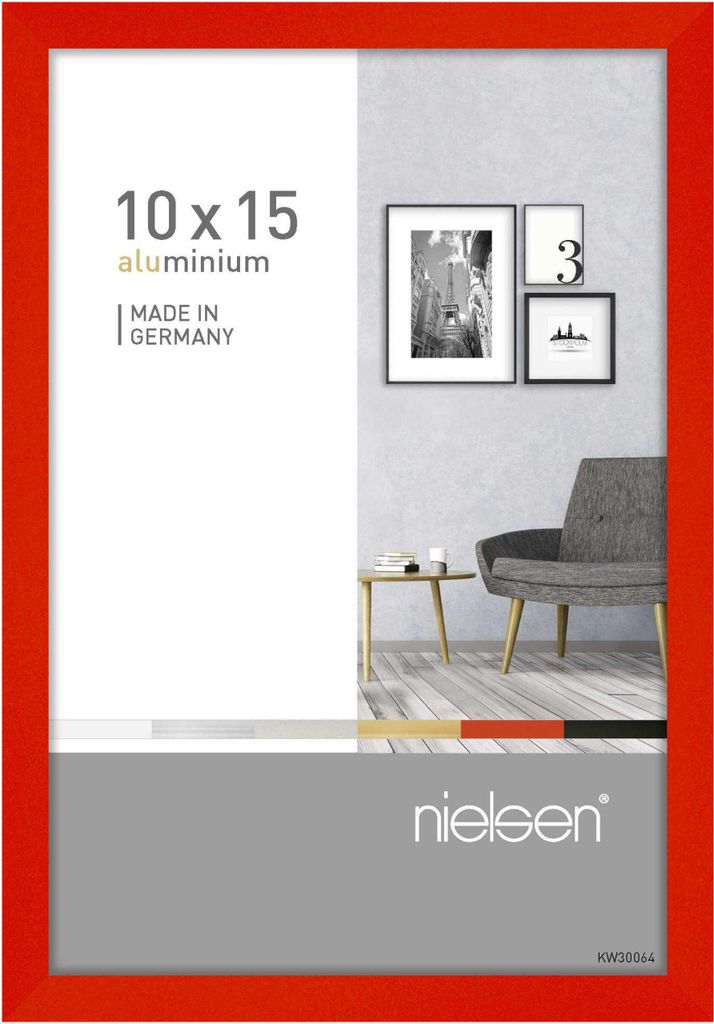 nielsen Aluminium Bilderrahmen Pixel, 10x15 cm, Tornado Rot