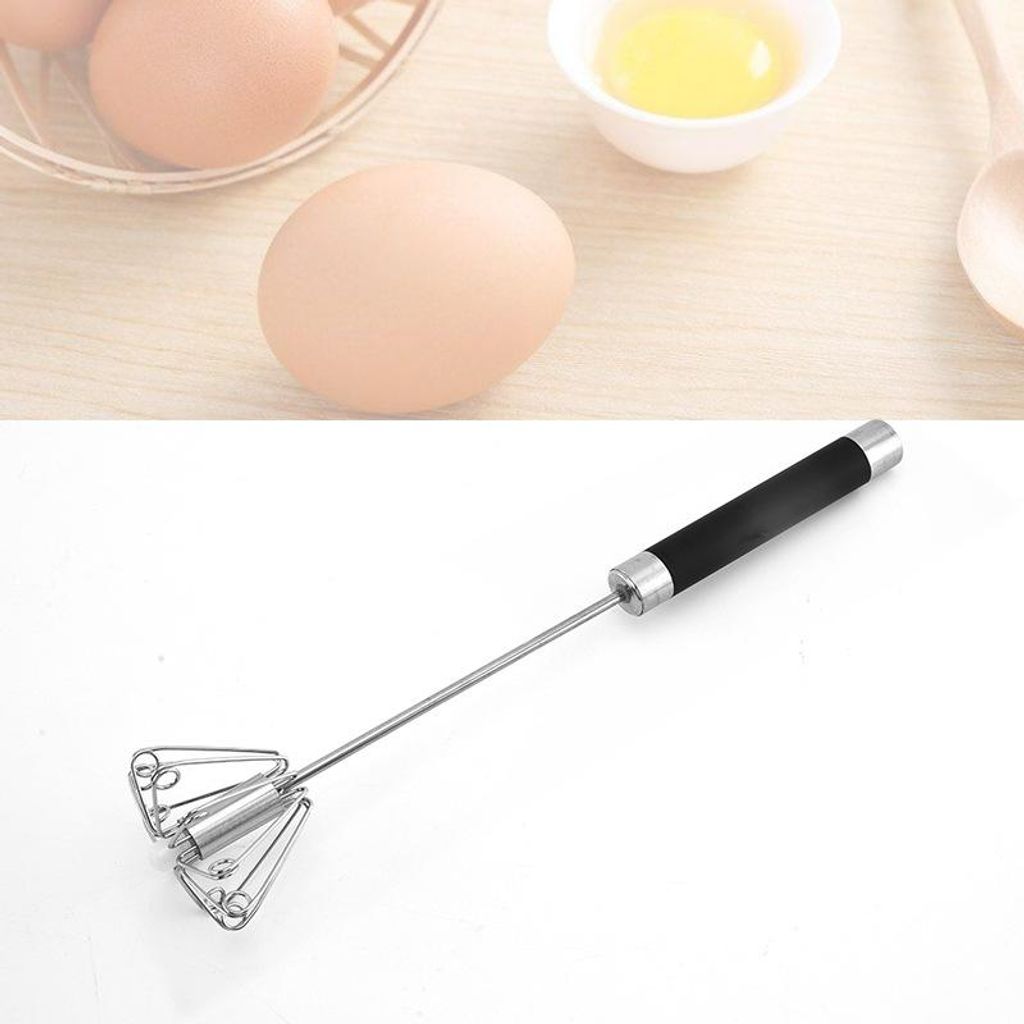 Schneebesen, halbautomatischer manueller Mixer, Hand-Eierschläger aus Edelstahl, multifunktionaler Rotationsschneebesen zum Schlagen, Rühren und ...