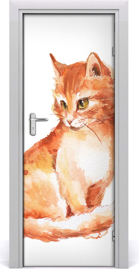 Tulup Türaufkleber 75x205 cm Dekorative Aufkleber Selbstklebend Wasserdichte Tapete Abnehmbar Schlafzimmer Wohnzimmer Wohnkultur - Rudy Katze Wand