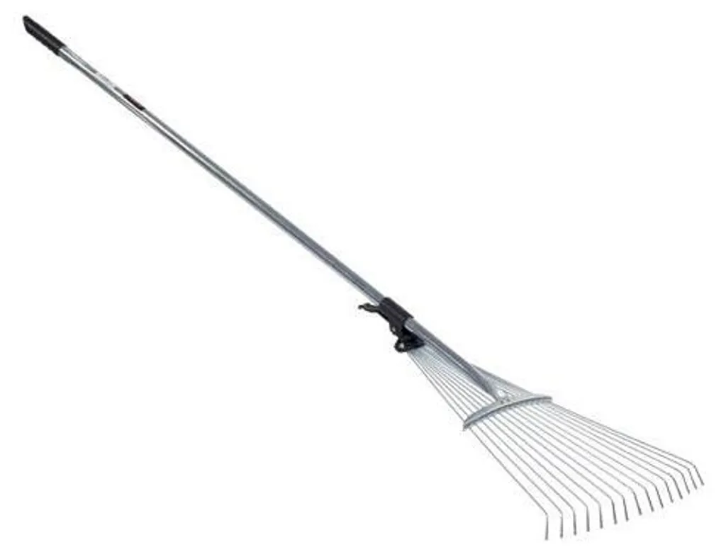 Brixo Balai de jardin réglable 15 dents en acier carbone zingué robuste