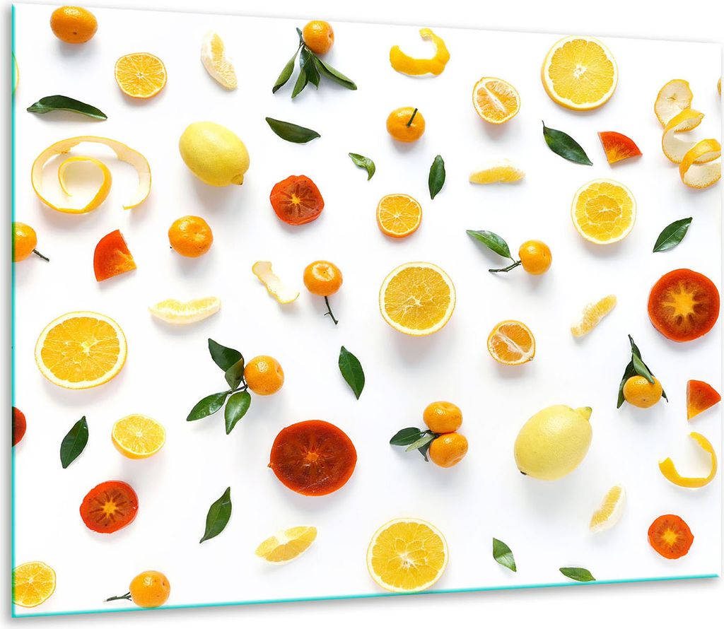 Herdabdeckplatten Glaskeramikkochfeld-Abdeckung Spritzschutz Glas 60x52cm Früchte
