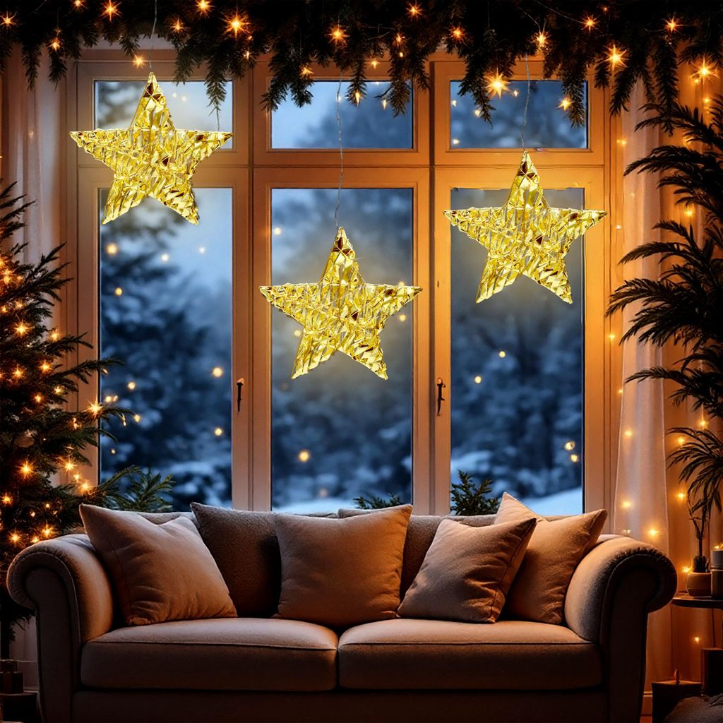 BrizLabs Stella per Albero di Natale, 11 LED 19 cm Luci a Stelle per Interni Albero di Natale a