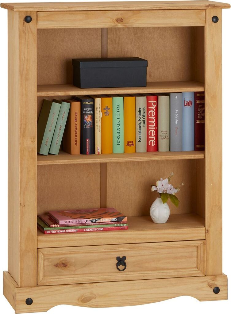 Regal SALSA Bücherschrank Bücherregal Mexiko-Stil, Kiefer Produktbild 