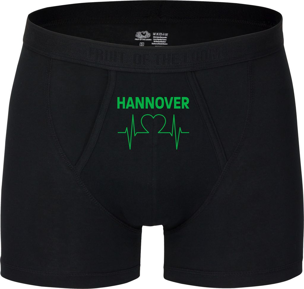 multifanshop Herren Boxer Short - Hannover - Herzschlag, schwarz, Größe XXL