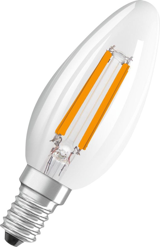 OSRAM LED Leuchtmittel LED CLASSIC B ENERGY EFFICIENCY A 2.2W 827 Clear E14 Warm weiß 4099854338717