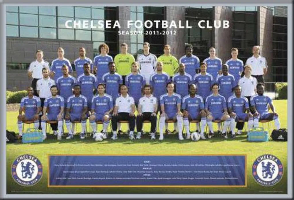 Quadro Chelsea FC 2012 Foto Squadra Cornice Shinsuke® MDF Argento