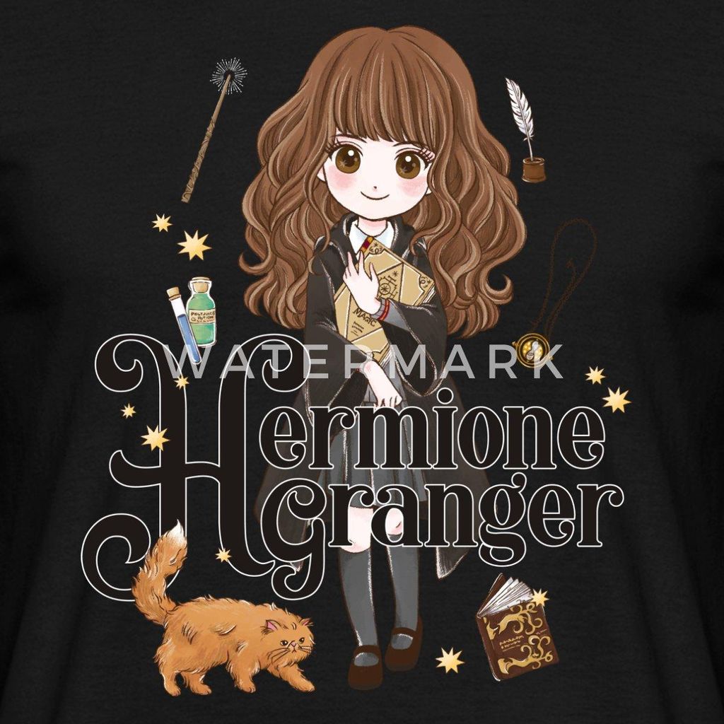 Spreadshirt Harry Potter Hermine Granger Chibi Männer T-Shirt, M, Schwarz