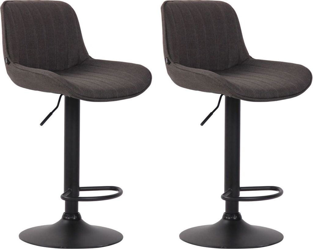 2er Set Barhocker Lentini Stoff schwarz dunkelgrau