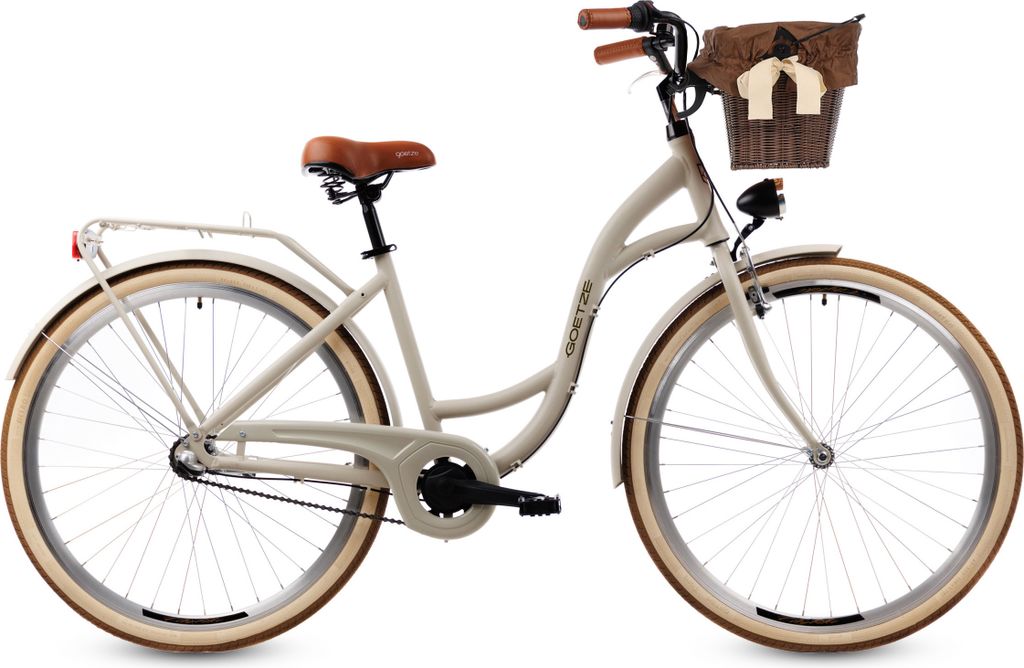 Goetze City Bike Mood 28 Zoll Damenfahrrad  Alu-Rahmen, 7-Gang Shimano,  V-Bremse, Inkl. Korb Damenfahrrad 28 Zoll