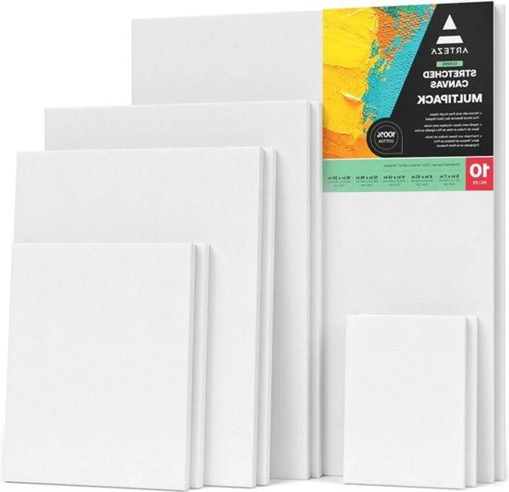Kit de peinture sur toile 10 pièces grand format pour châssis entoilés