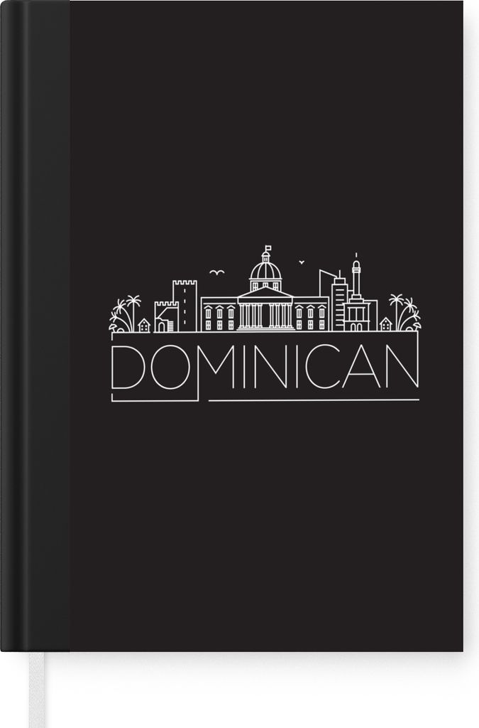 MuchoWow Notizbuch Tagebuch Haushaltsbuch Notebook A5 Skyline "Dominikanische Republik" schwarz - Notizblock - Notizheft - Notebook - Schreibbloc...