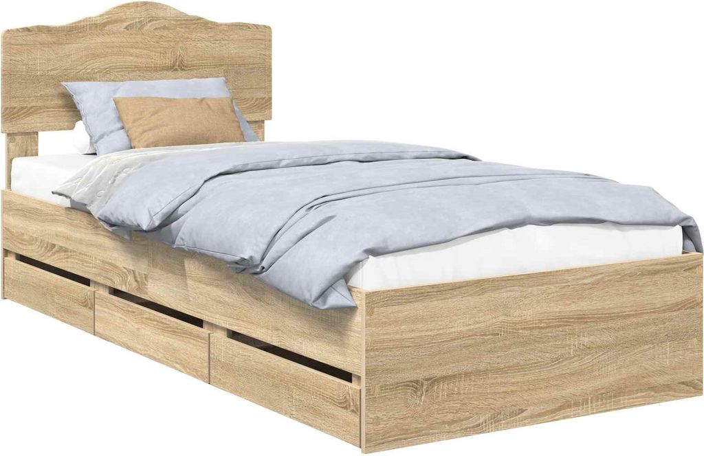 vidaXL Bettrahmen Sonoma-Eiche 100 x 200 cm Ingenieurs Holz