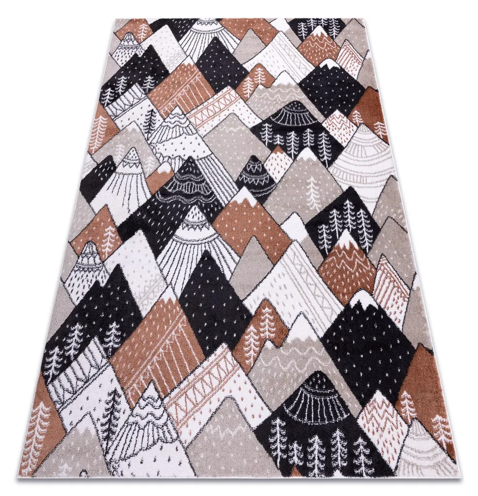 Tapis de chambre enfant montagne crème et multicolore FUN Tops 80x150