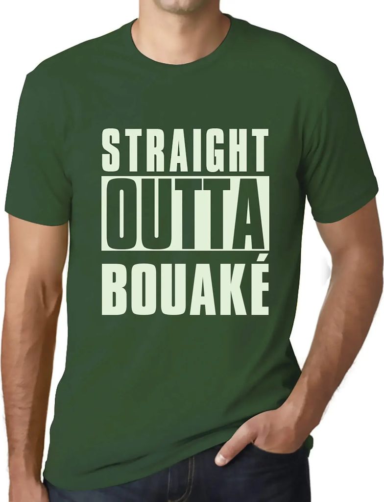 Herren Grafik T-Shirt Direkt aus Bouaké – Straight Outta Bouaké – Öko-Verantwortlich Vintage Jahrgang Kurzarm Lustige Druck Geburtstag Gesch...