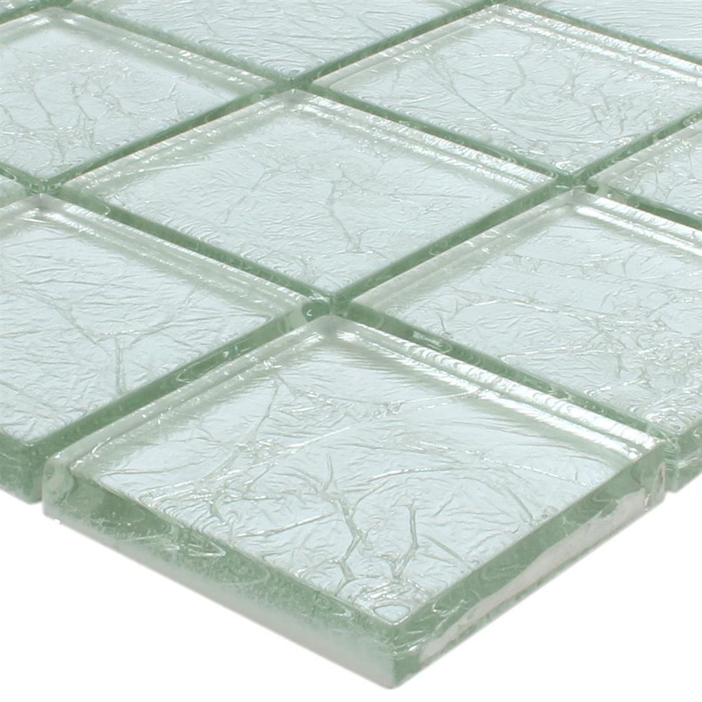 Mosaikfliesen Glas Lucca Silber 48x48x8mm