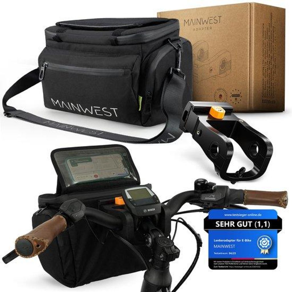Fahrradtasche 6,5L schwarz mit Halterung