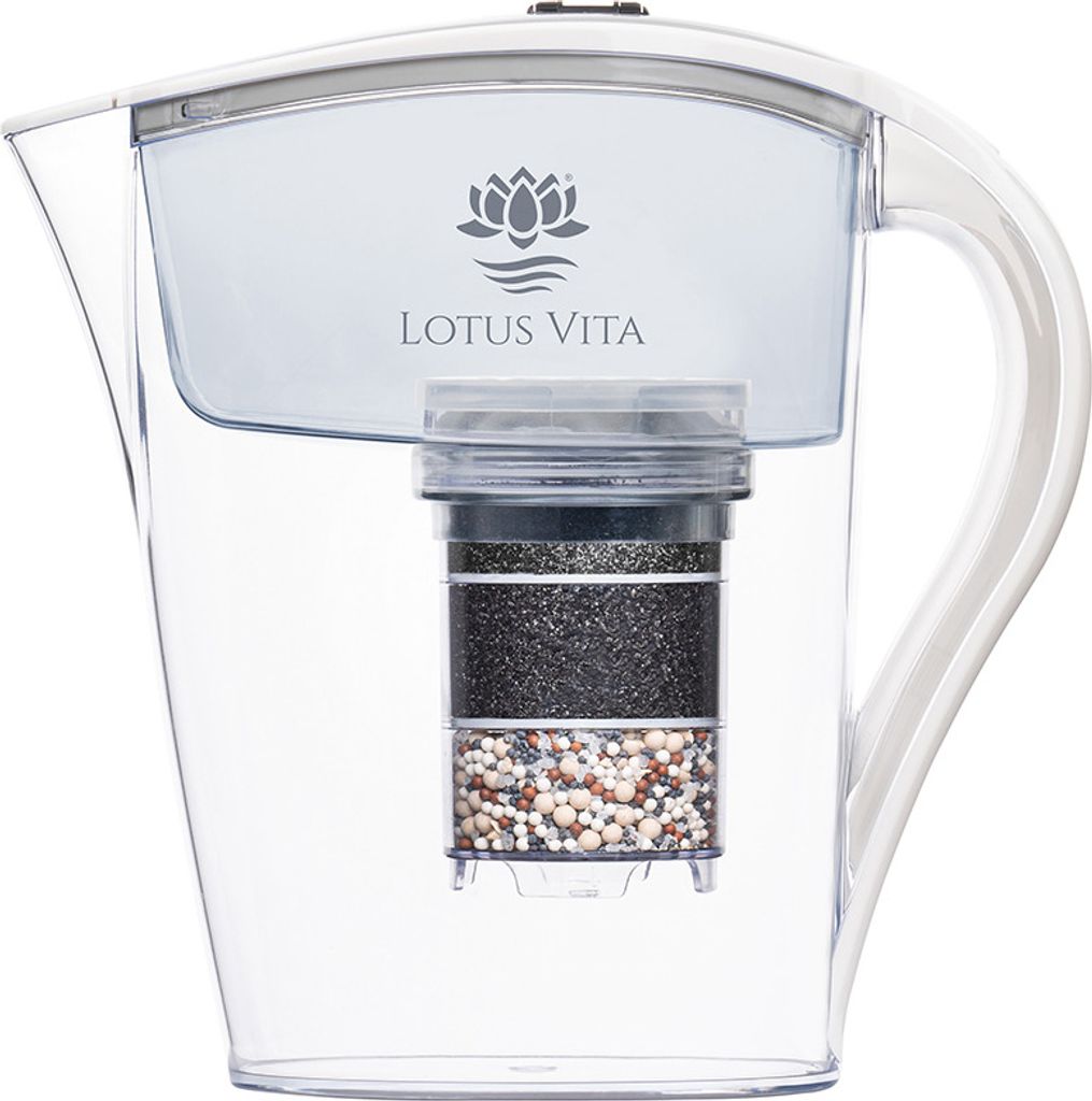 Lotus Vita Wasserfilter Kanne Family 1,8L - Weiß - Natura Produktbild 