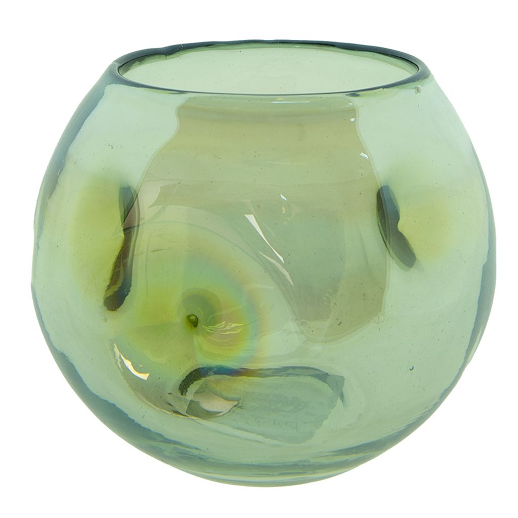 Clayre & Eef Teelichthalter Ø 12x12 cm Grün Glas